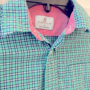 Boys Checked Button Down. Size 6.